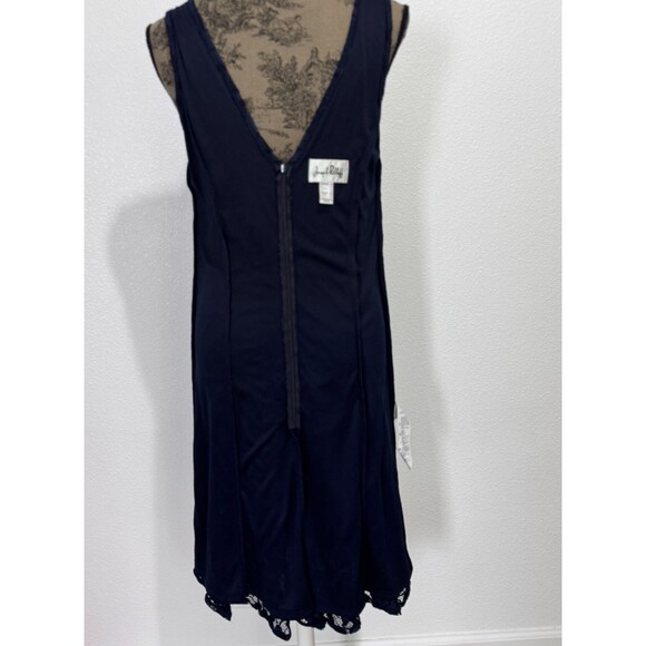 Joseph Ribkoff Women's Navy Blue Double V Neck Sleeveless Lace Midi Dress Sz 10 - Picture 8 of 16